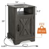 NicBex Nightstand with Charging Station and Open Storage Shelf Modern End Table with Door and Metal Handle for Bedroom,Living Room - 3 of 4