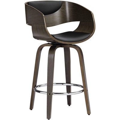 Studio 55D Carson 23 1/2" High Black and Gray Swivel Modern Counter Stool