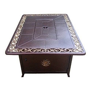 Outdoor Propane Aluminum Fire Pit with Scroll Design - AZ Patio Heaters - 1 of 4