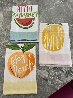 Design Imports Set of 3 Hello Summer Printed Kitchen Towels