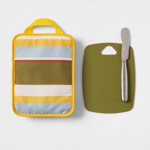 On The Go Cutting Board and Cheese Knife Set - Room Essentials™ - 1 of 3