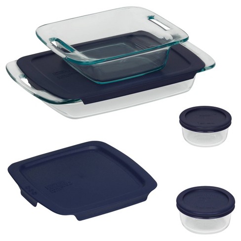 Pyrex Easy Grab 8-Piece Glass Baking Dish Set with Lids, Glass