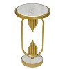 Royal Hampton Side End Table with Round Marble Top and Oblong Frame, 21" Height - 3 of 4