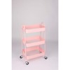 DOMETOUR 3 Tier Small Rolling Cart Metal Utility Storage Organizer Kitchen Trolley Bathroom Laundry Room Bar Office Shelves - 2 of 4