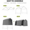 Carport Storage Shed,Portable Garage with Roll-up Zipper Door,Heavy Duty Waterproof Tarp,Storage for Motorcycle,Bike, Firewood,Garden Tools - 4 of 4