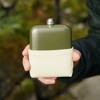 Foster & Rye Army Flask - Whiskey Flask for Men - Stainless Steel Alcohol Flask Matte Army Green with Canvas Wrap - 6oz Set of 1 - image 2 of 4