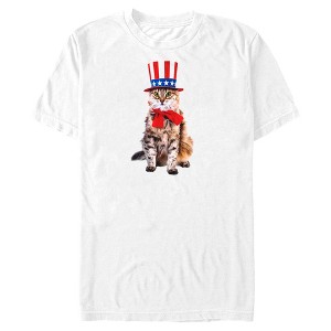 Men's Lost Gods Fourth of July Uncle Sam Cat T-Shirt - 1 of 4