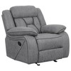 Suede Upholstered Glider Recliner with Pillow Top Arms, Split Back and Pocket Coil Seating - 3 of 4