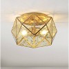 12.5" 2-Light Violet Industrial Vintage Iron/Glass LED Flush Mount Brass Gold - JONATHAN Y - 2 of 4