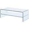 HomeRoots 43" Clear Glass Sled Coffee Table With Shelf - 4 of 4