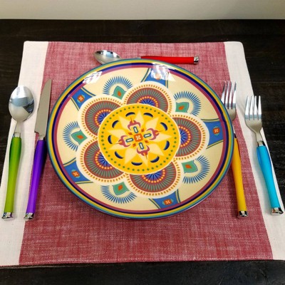 Santoro 20-Piece Colorful Stainless Steel Flatware Set with Hanging Rack