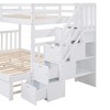 Sapphtopaz Wood Twin Over Full Bunk Bed with Twin Size Trundle,Bunk Bed Frame with Drawers&Stairs,Space-Saving Versatility Storage Bed for Teens - 2 of 4