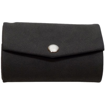 Speert Suede Mirror Double Lipstick Holder Pouch Snap Closure Grey or Tan Brown