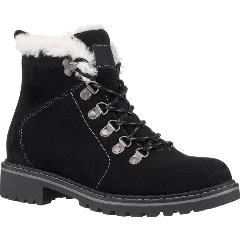 GC Shoes Tinsley Lace Up Fur Ankle Boots, 1 of 6