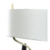 Domino Abstract Mid-Century Modern Slanted Design Table Lamp - StyleCraft: 31" Height, Linen Shade, Steel Body - 3 of 4