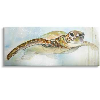 Stupell Industries Peaceful Sea Turtle Swimming Canvas Wall Art
