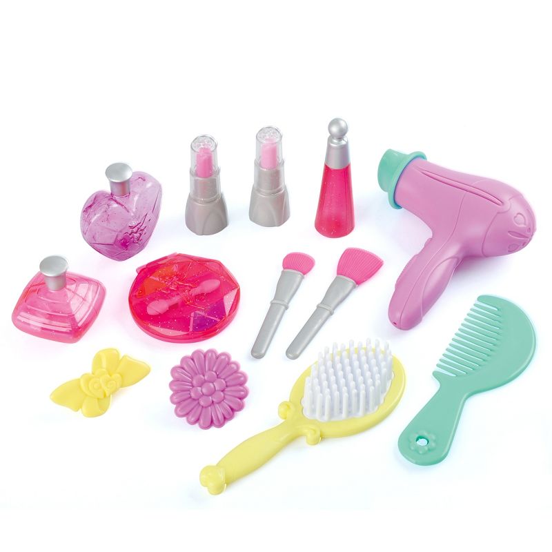 Kidoozie Just Imagine Glamour Girls Styling Center,Pretend Play Tabletop Vanity, Hair Dryer, Brushes, Ages 3+, 2 of 9