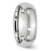 Black Bow Jewelry 7mm Cobalt Satin Domed Polished Ridged Edge Standard Fit Band - 4 of 4