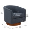 Swivel Ultra-Soft Performance Fabric Barrel Chair with Pocket Coil Seat, Reversible Cushions, and 360-Degree Swivel - 4 of 4