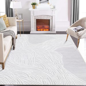 Abstract Machine Washable Rugs Non-Slip Contemporary Carpet - 1 of 4