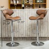 FONTOI 2PCS Upholstery Adjustable Swivel Barstools, Counter Stools with Back&Footrests for Living Room Kitchen Island, Camel, 17.75"*21.25"*34" - 3 of 4