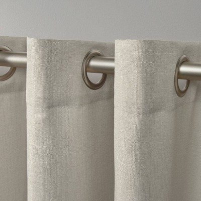 Loha Off-White Linen-Like Grommet Top Window Valance