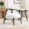 Okak Fabric Leisure Accent Chair with Upholstered Elegant Club Chair 1pc with Birch Wood Legs for Living Room Bedroom Reading Room - 2 of 4