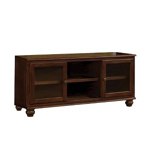 58" Dita TV Stand for TVs up to 59" Walnut - Acme Furniture: Glass Doors, Open Compartments, No Assembly Required - 1 of 4