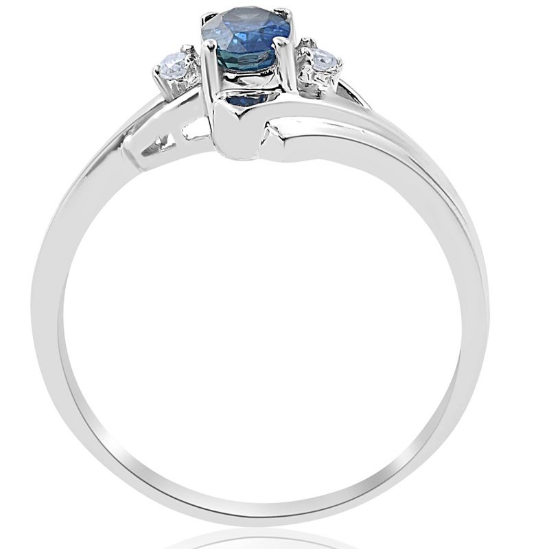 Pompeii3 1/2ct Oval Blue Sapphire Diamond Ring 14K White Gold, 2 of 6