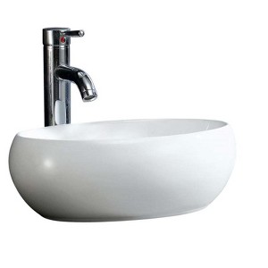 Fine Fixtures Vitreous China Vessel Bathroom Sink- Oval Shape - 1 of 4