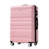 3 Piece Hardshell Luggage Sets, Expandable Suitcase Sets With Spinner Wheels And TSA Lock For Travel (20''/24''/28''), Pink+Black - 4 of 4