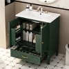 30'' Bathroom Vanity With Sink, Bathroom Vintage Vanity, Bathroom Cabinets Modern With Multi-Functional Storage Space-Cuddlewood - 3 of 4