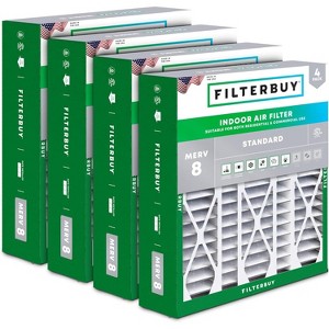 Filterbuy 20x25.25x3.5 Air Filter (4-Pack), Pleated MERV 8 Dust Defense Replacement HVAC AC Furnace Filters for Aprile Space-Gard 102 / 2120 - 1 of 4