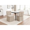 Ridstar Set of 2 Modern Linen Upholstered Armless Dining Chair with Padded Seat and Backrest-Brown - 3 of 4