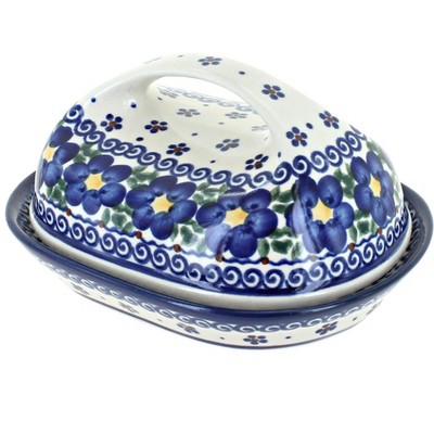 Blue Rose Polish Pottery 331 Vena Butter Dish