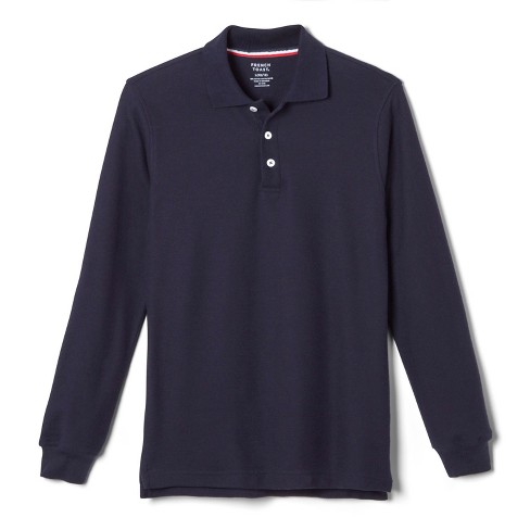 French Toast School Uniform Co-ed Long Sleeve Pique Polo-adult-navy-s ...