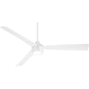 56" Minka Aire Modern 3 Blade Outdoor Ceiling Fan with LED Light Remote Control Flat White Wet Rated for Patio Exterior Gazebo - 1 of 4