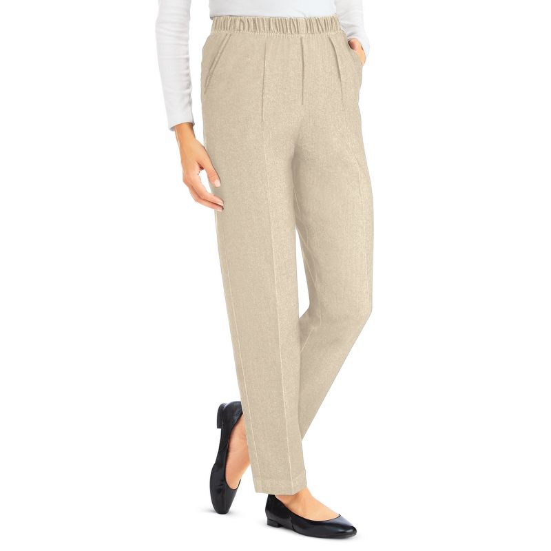 Collections Etc Ladies Pull-On Twill Elasticized Waist Pants, 2 of 5