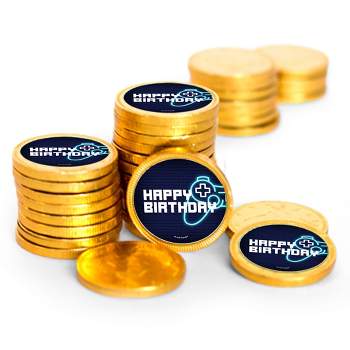 84 Pcs Video Game Kid's Birthday Candy Party Favors Chocolate Coins with Gold Foil