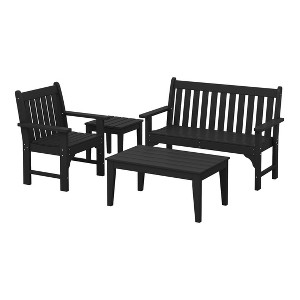WestinTrends Malibu 4-Piece HDPE Outdoor Patio Furniture Couch Set - 1 of 4