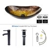 ELECWISH Bathroom Artistic Tempered Glass Vessel Sink with Faucet and Pop-up Drain - 3 of 4