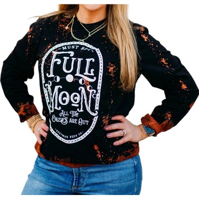 Women's Full Moon Bleached Longsleeve - SOUTHERN BLISS