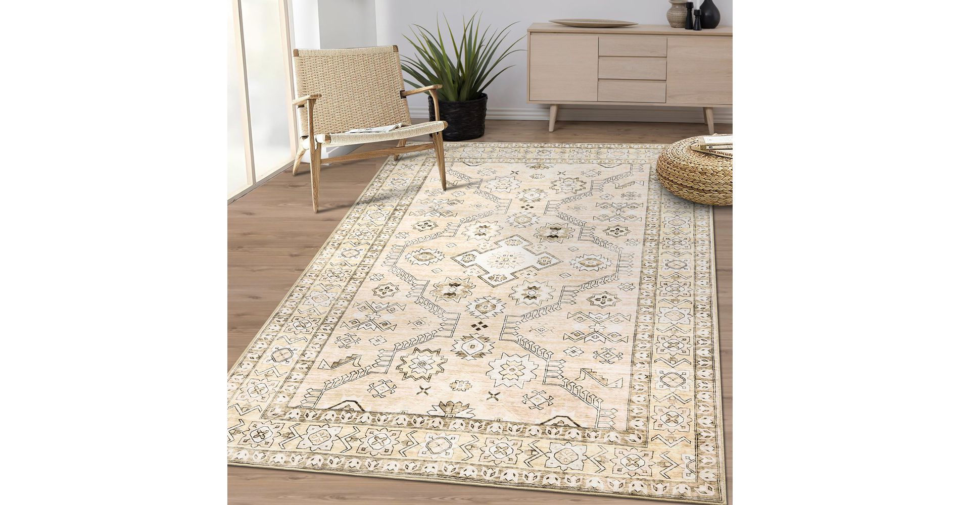 Area Rugs 5x7 Washable Rug for Living Room, Non-Slip Bedroom Rug, Stain Resistant Soft Rug