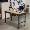 Workbench Adjustable Height 48" x 24" Worktable, Heavy Duty Rubber Wood Top Workbench with Drawer Storage Pegboard, 2000LBS Load Capacity,Tool Storage - 4 of 4