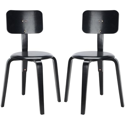 Elegant Black Bentwood Low-Back Stackable Dining Chair, Set of 2