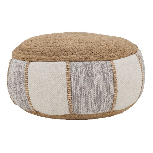 Natural Woven Pouf Ottoman