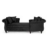 GDFStudio Harrisville Modern Glam Tufted Velvet Chaise Lounge with Accent Throw Pillow - 2 of 4
