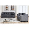 Set of 2 Luxury Chesterfield Velvet Sofa,77" 3-Seater Tufted Couch with Nailhead Trim for Living Room,Apartment-Baofuwish - 2 of 4