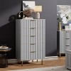Coolmee Fluted 5 Drawer Dresser for Bedroom, Modern Chest of Drawers with Deep Drawers and Wide Top, Wooden Dresser Organizer for Living Room, Hallway - 2 of 4