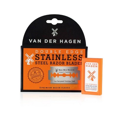 Van der Hagen Double Edge Steel Razor Blades - 5ct